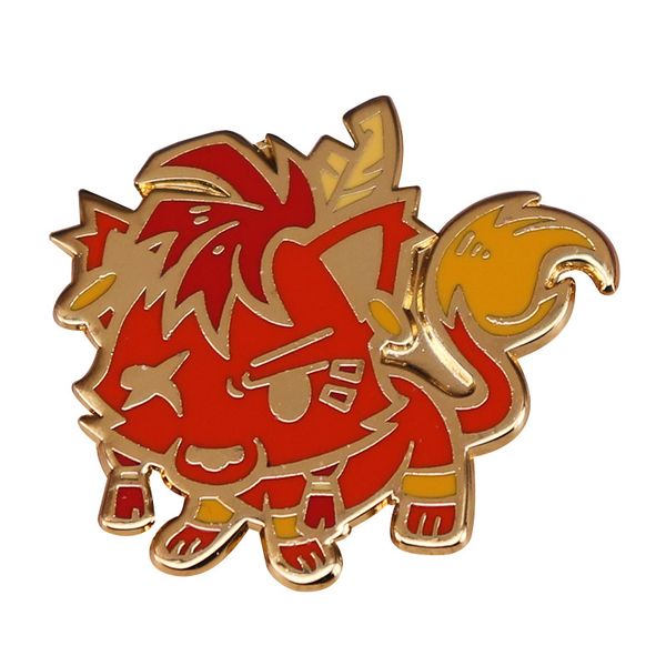 

final fantasy vii crimson xiii pin game beast badge metal brooch, Blue