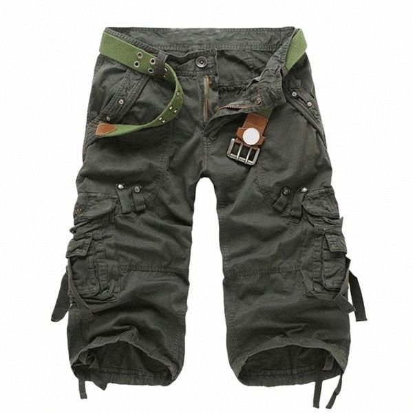 

men's pants men shorts summer combat army casual work cargo pants with multi-pockets cx171 w8vw#, Black
