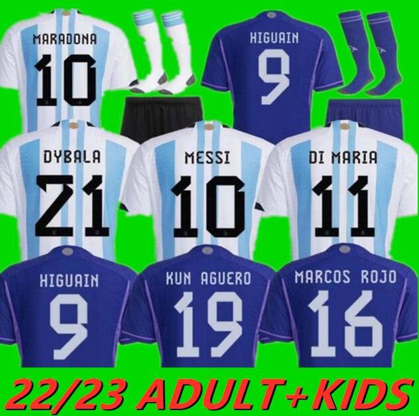 

2022 argentina soccer jerseys fans player version 22 23 di maria dybala lo celso maradona de paul football shirt men women kids kit uniforms, Black;yellow