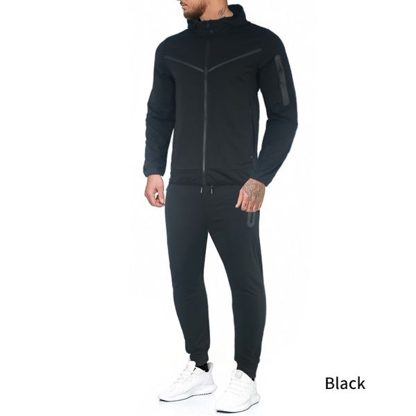 

tracksuit designer tracksuit men tracksuits male hoodies and pants long 100% cotton zipper casual multicolor suit active tech sweatsuits set, Black