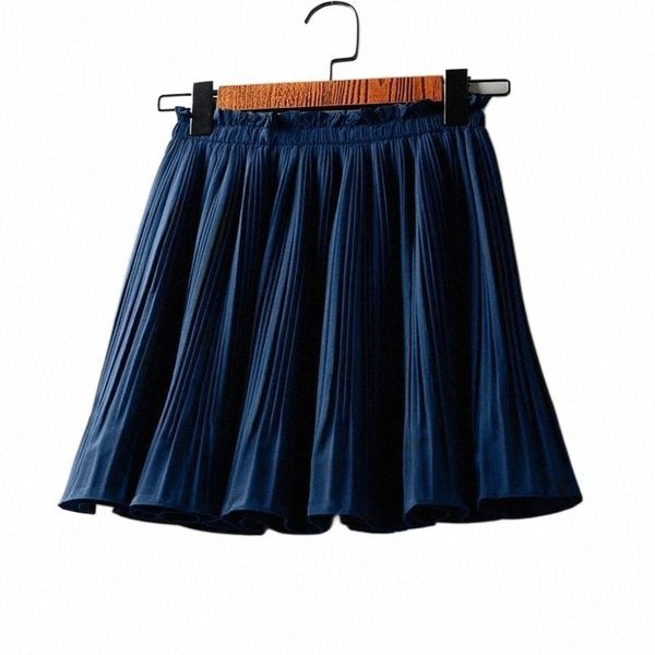 

skirts skirts spring summer korean chiffon pleated mini skirt womens high waist pants sweet ladies elastic slim skirtsskirts d13a#, Black