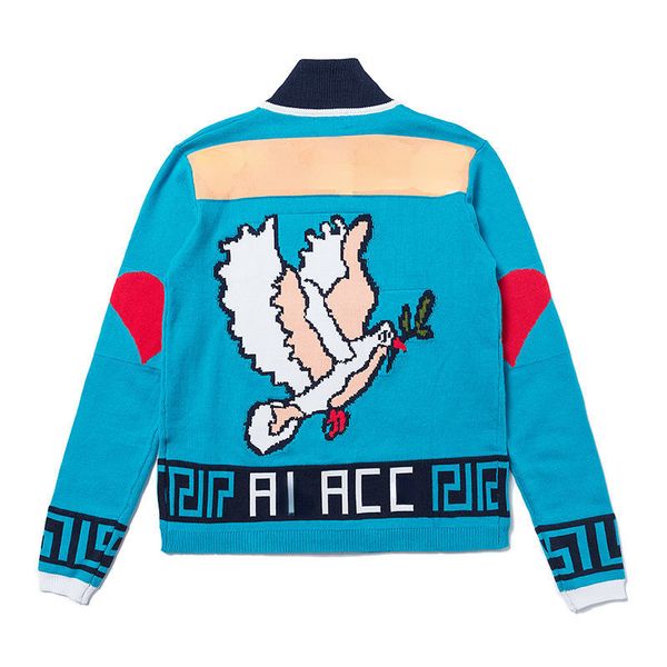 

coat wool peace pigeon anti-war cardigan sweater men's and women's cardigan loose tide, White;black