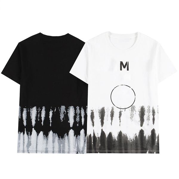 

2021ss 100%cotton mens t-shirt womens casual shirts couples ib ink print t shirt black white color size s-xxl280s, White;black
