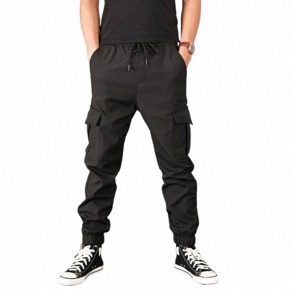 

men's pants men's pants solid color warm thickened casual army multi-pockets style fashion cargo work trousers overalls a3uw#, Black