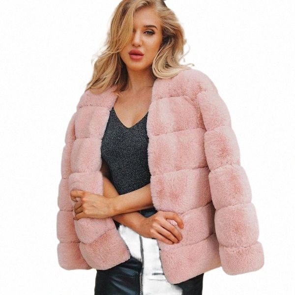 

women's fur & faux fur women's fur & faux women casual long sleeve solid loose 0.866kg winter open collar cardigan coats h90d#, Black