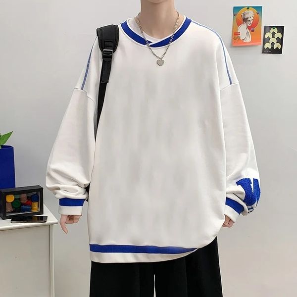 

men s hoodies sweatshirts autumn spring sweatshirt for black white loose hip hop punk pullover streetwear casual fashion clothes 220909