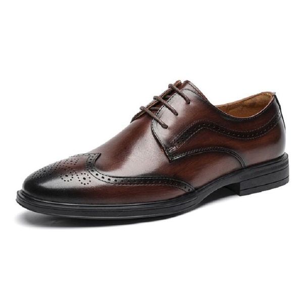 

men brogue fashion oxford dress shoes male well-dressed gentleman handcrafted footwear for modern men da65, Black