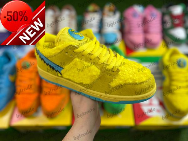 

2022 sb low grateful dead bears green yellow three bear pack designer skateboard shoes qs blue pink trainers fuzzy sneakers, Black
