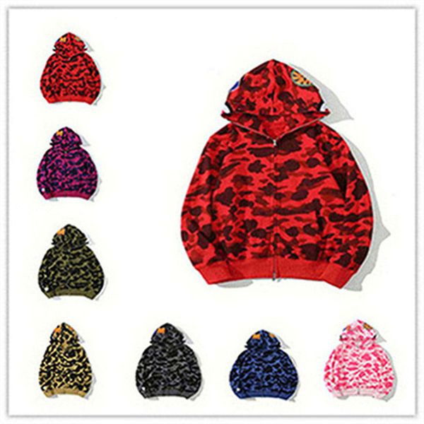 

shark cardigan designer sweater hoodie camouflage sweatshirts japanese hip hop brand blue black hooded jogger tracksuit couples jackets s-3x