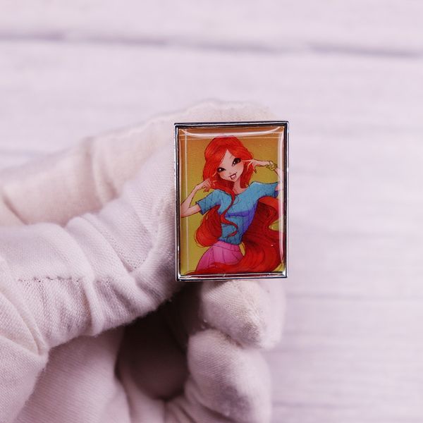 

winxx club fairy girl bloom enamel pin backpack pins badge brooch jewelry gifts, Blue
