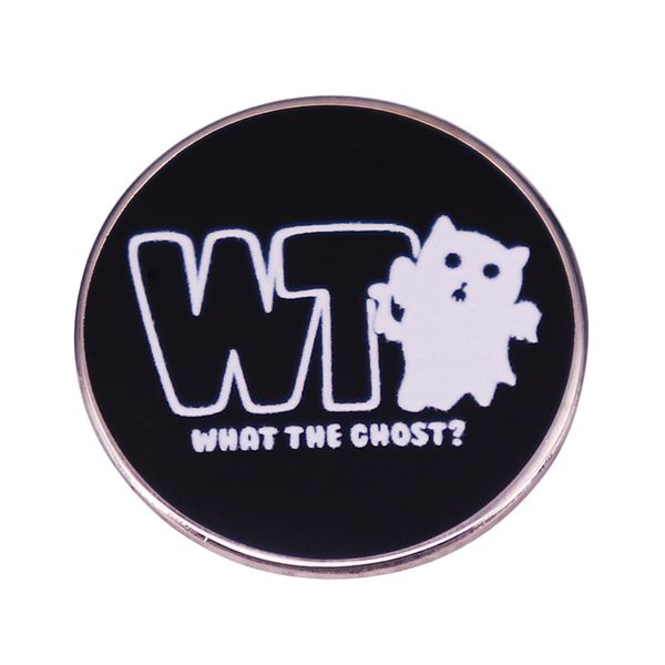

what the ghost pin cat boo badge halloween jewelry horror brooch, Blue