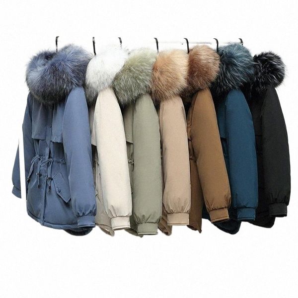 

women's down & parkas women's down & parkas 2021 winter warm big fur collar thick jacket fashion liner hooded adjustable waist coa, Black