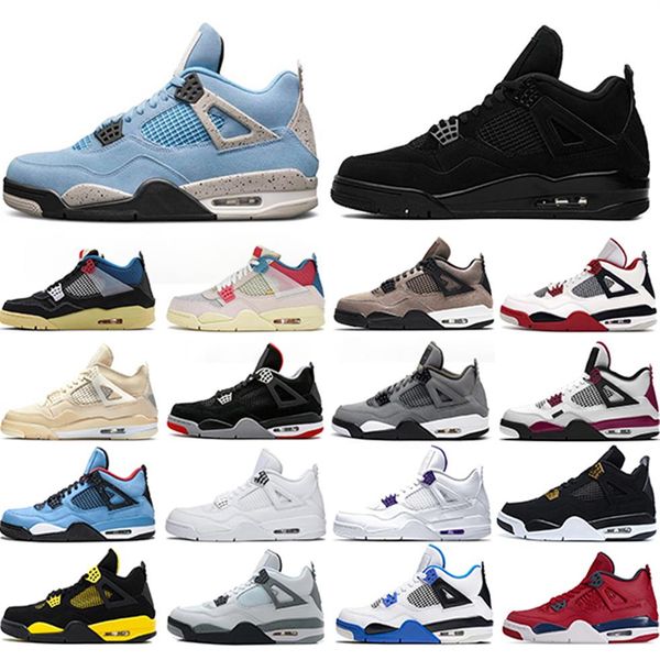 

new arrival jumpman 4 4s basketball shoes university bluefire red black cat cool grey bred white cement mens designer trainers sports s271s