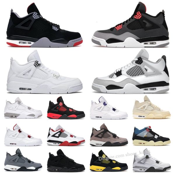 

infrared mens basketball shoes black cat designer 4s jumpman 4 university blue sail white oreo bred fire red thunder pure money military bla