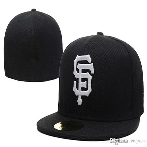 

all baseball teams sf sport fitted cap men's women's fashion us full closed caps casual leisure solid color fashion size summ185c, Blue;gray