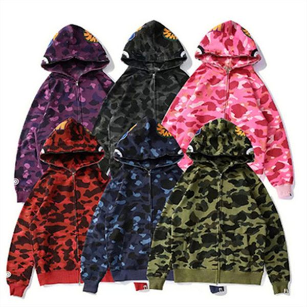 

designer mens hoodies designer sweater pullover jogger terry men zip up cardigan camouflage cotton size s-3xl hip hop caasual shark printed, Black