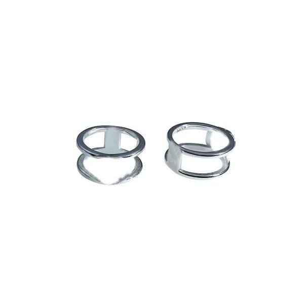 

designer fashion letter ring band rings bague for lady women party wedding lovers valentine's day gift engagement classic womens j2224, Silver
