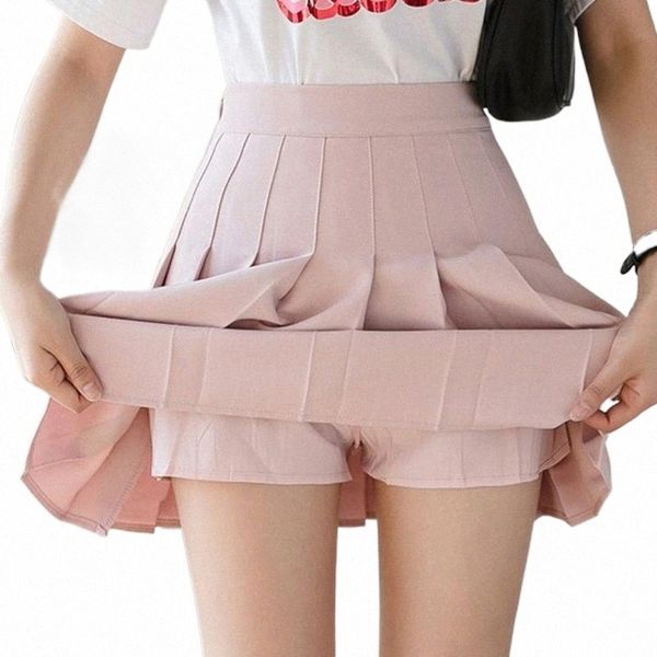 

skirts skirts spring summer korean skirt shorts women high waist mini school short pleated kawaii japanese pink femaleskirts y0bc#, Black