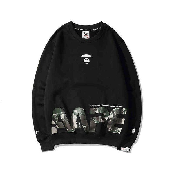 

europe and america autumn and winter round neck pullover men's fashion hip hop street loose couple coat, Black