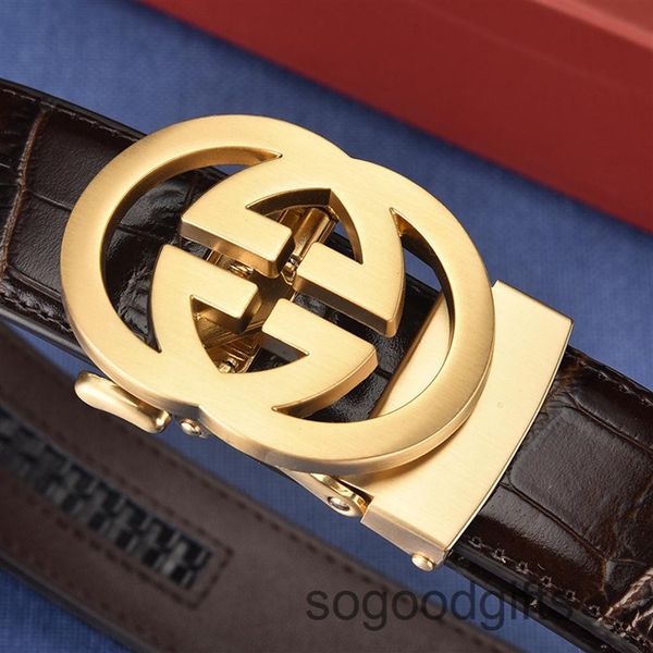 

luxury belts new men's belt big cake g trend cowhide crocodile automatic buckle 7z28254q, Black;brown