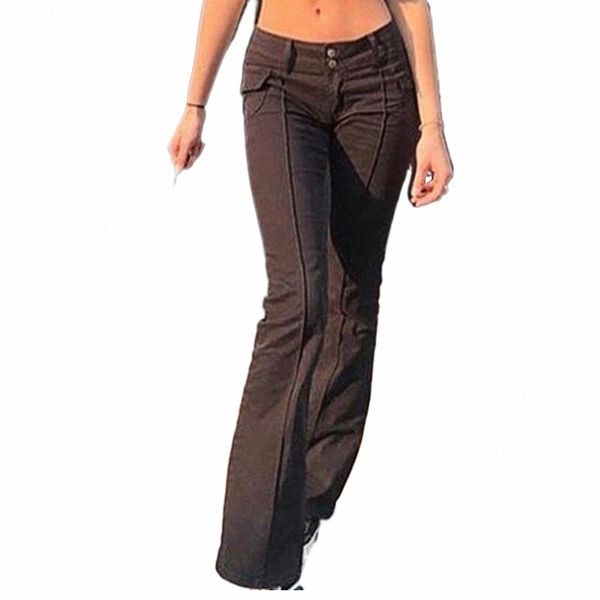 

women's pants & capris women's pants & capris vintage streetwear women flare harajuku aesthetic low waist stretch straight skinny, Black;white