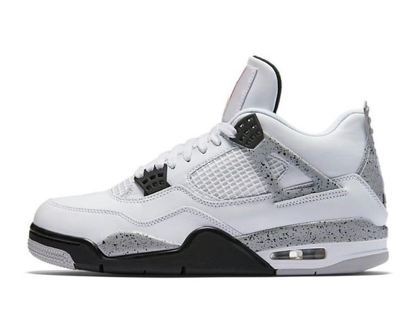 

basketball shoes portmarket sneakers running shoe white cement rs authentic mens high og 4s jumpman 4 308496-104, Black