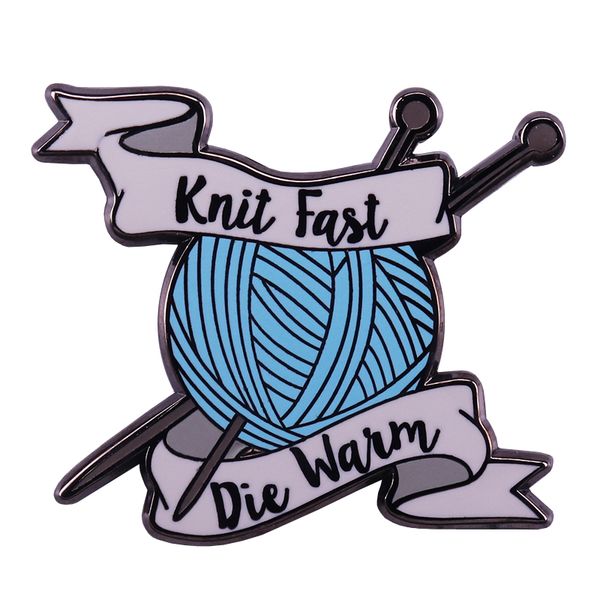 

funny knitting brooch creative yarn art lover gift bag clothes pins, Blue