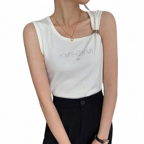 

women's tanks & camis women's tanks & camis real s 2022 flash diamond vest strap for women to wear outside inside s8dl#, White