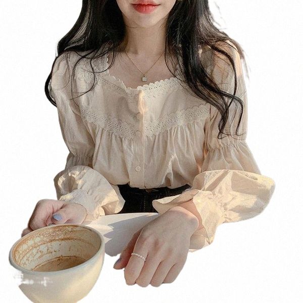 

women's blouses & shirts women's blouses & shirts shirt women loose puff sleeve ladies female clothing solid ulzzang preppy style, White