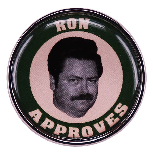

other fashion accessories parks n recreation ron approves enamel pin brooch badge for backpacks fashion jewelry gift, Silver