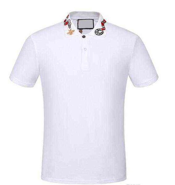

Men's T-Shirts New Mens Stylist Polo Shirts High Street Short Sleeve Luxurys Designer Polos Men Fashion Snake Bee Floral Embroidery Cotton