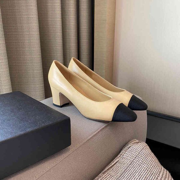 

dress shoes early spring women's shoes with thick heels and celebrities are versatile. one foot pedaling high color matching shallow, Black