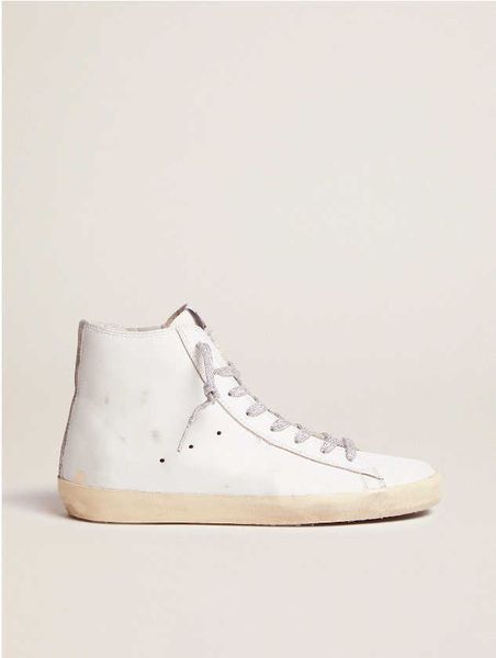 

dirty shoes sneakers high small designer luxury italian retro pure with white leather star gold metallic leather toe and handmade francy