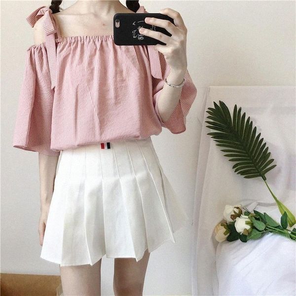 

women's blouses & shirts women's spring summer style blouse shirt elegant bow solid color slash neck half sleeve loose dd8593 blo, White