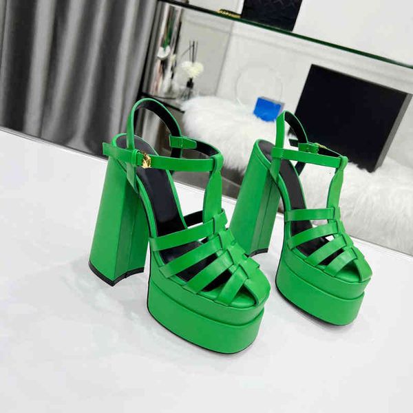

sandals wind nightclub shoes summer thick heel personalized roman sandals waterproof platform ultra-high heels fashion, Black