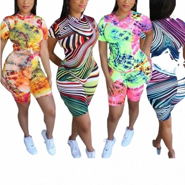 

women's tracksuits summer women 2 piece set printed t-shirt shorts pants casual ladies suits outfits sets clothing women's tracksu, Gray