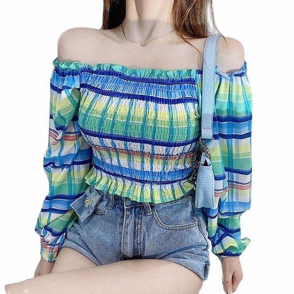 

women's blouses & shirts womens and blouses solid color off shoulder ruff sleeve long ruffled women blouse shirts women's & x9np#, White