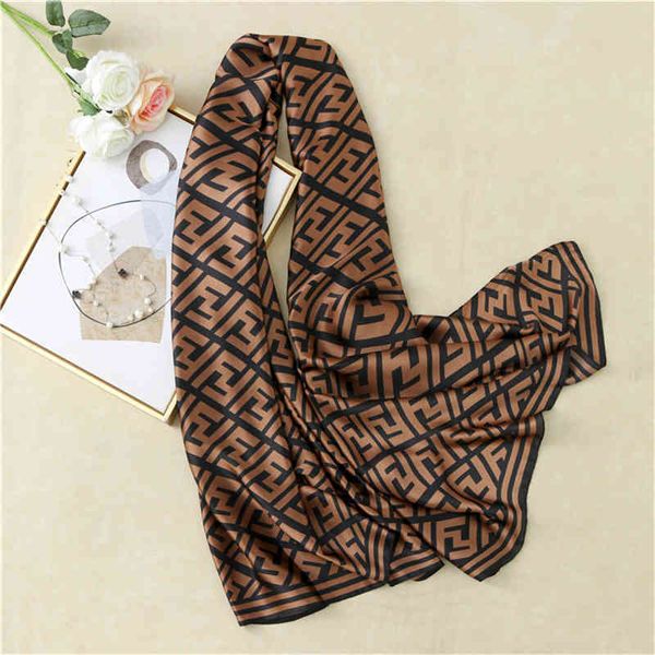 

design scarf new new silk satin printing soft and skin friendly long decorative scarves women's beach towel gifts, Black;purple