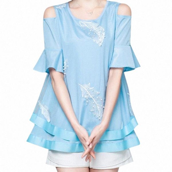 

women's blouses & shirts women short sleeve blouse plus size blusas mujer de moda casual loose o neck summer nice bead shirts 2021 wom, White