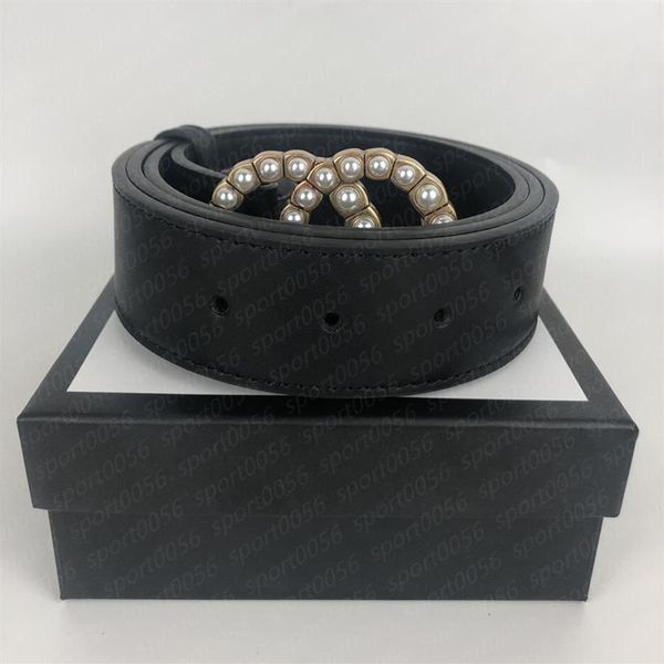 

women men designers belts leather black classic casual womens mens pearl buckle belt ceinture width 3 8cm with box307c, Black;brown