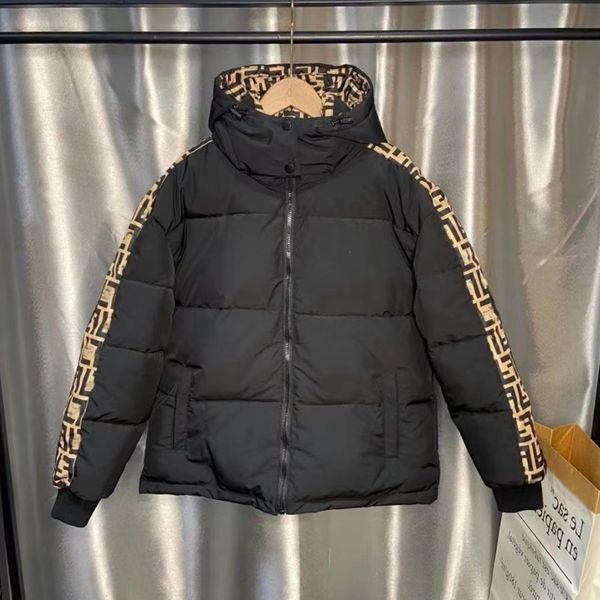 

designer fenid down jacket autumn and winter women puffer jackets coat outerwear causal ff stand collar warm thickened parka hoodie, Black