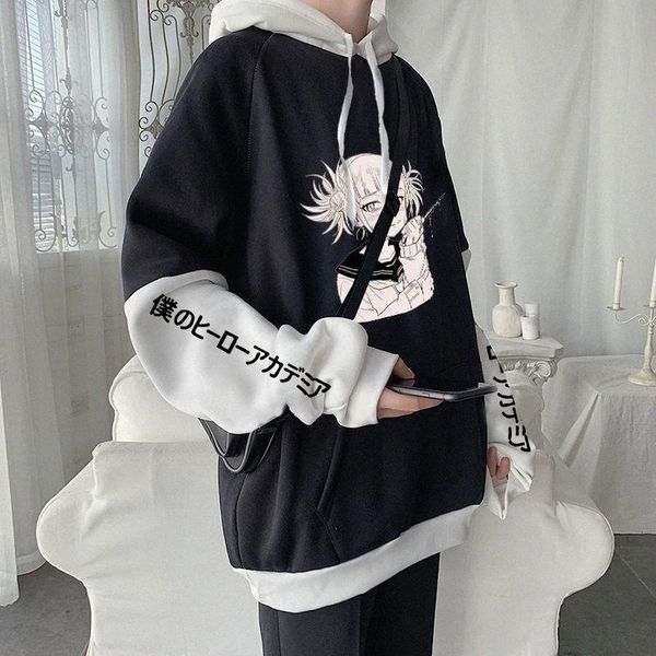 

men's hoodies & sweatshirts men's hoodies & sweatshirts anime my hero academia himiko toga kawaii cartoon printed harajuku manga s, Black