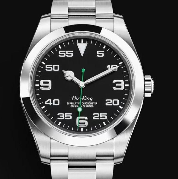 

mens watch automatic mechanical sapphire crystal stainless steel eta2813 movement watches, Slivery;brown