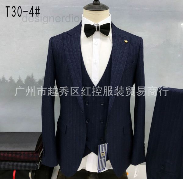 

men's suits & blazers designer blue stripe suit men's wear summer high-end formal business coat gbqw, White;black