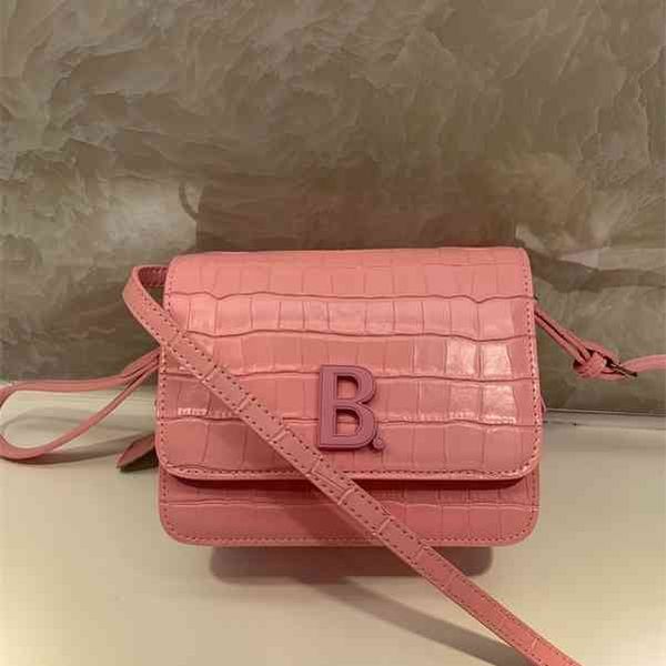 

new evening bags designer balenciga handbags 2022 b fashion home leather cherry blossom powder crocodiless pattern beancurd b-button single