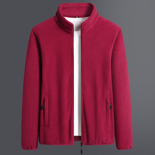 

men s jackets autumn plus size polar fleece jacket classic stand collar solid color men outwear clothes casual coat 8xl 220909, Black;brown