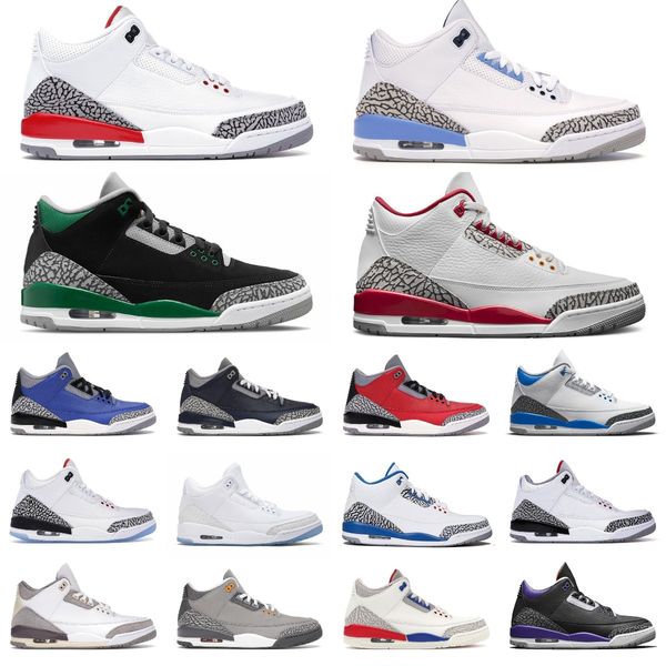 

new basketball shoes for men 3 3s fire red cardinal pine green racer blue cool grey medium unc throw line black cement white mens sport