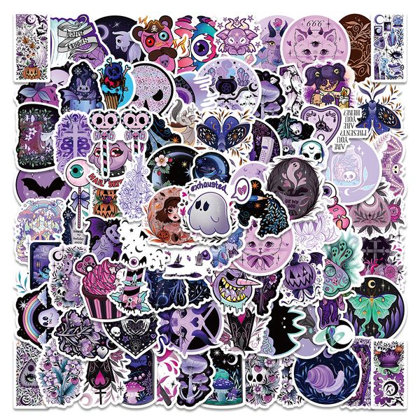 

50pcs halloween purple style ghost stickers pack for lapfridge notebook skateboard kids toys luggage car sticker