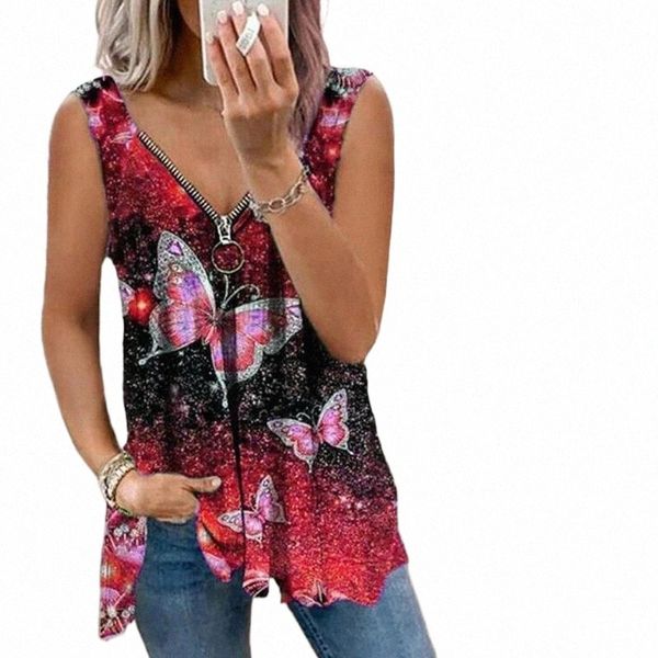 

women's tanks & camis women's tanks & camis plus size women fashion loose casual floral print v neck zipper sleeveless rose summer, White
