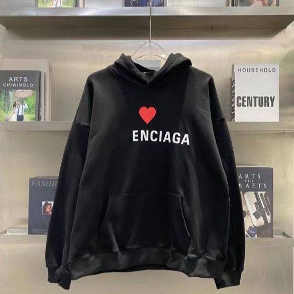 

hoodie 2022 autumn luxury high street paris love letter valentine's day sweater is the new heart-shaped loose, Black